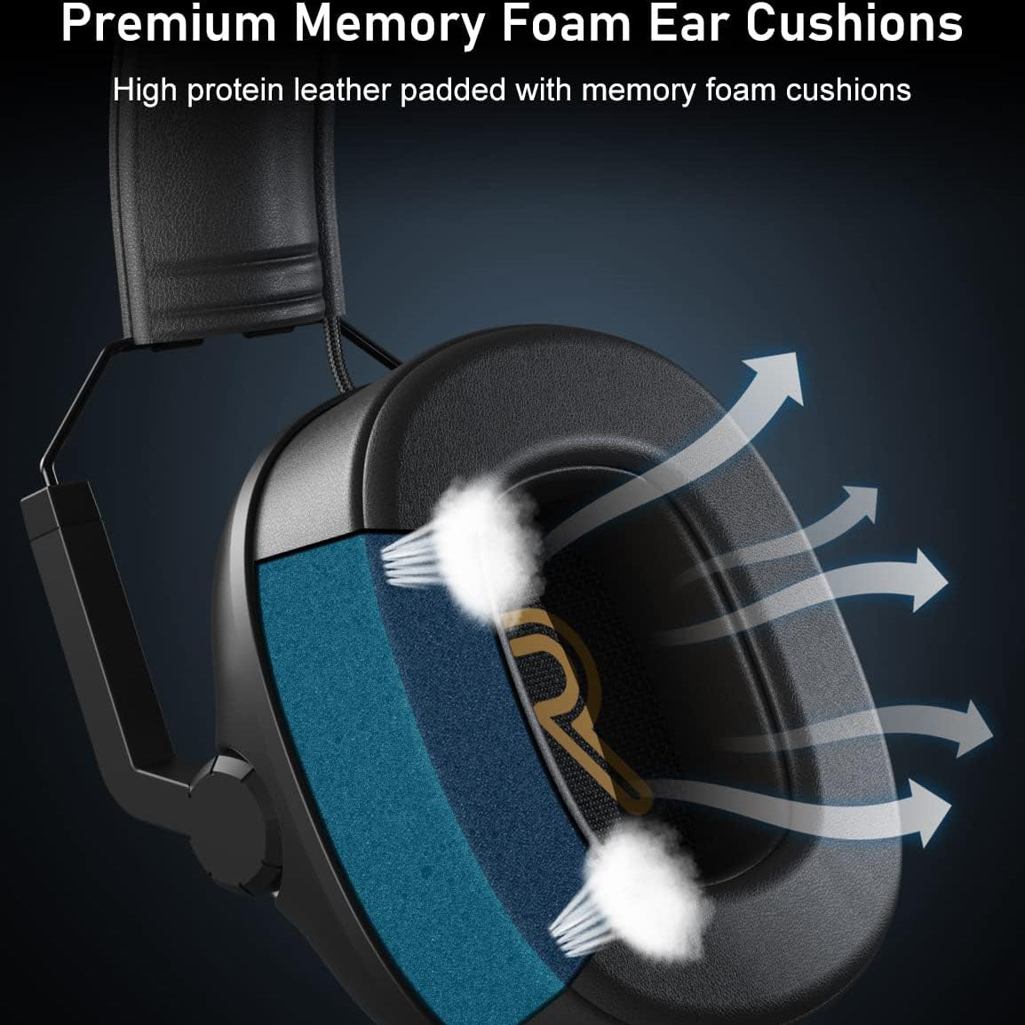 SENZER SG500 Surround Sound Pro Gaming Headset with Noise Cancelling Microphone - Soft Memory Foam Padding - Portable Foldable Headphones for PC, PS4, PS5, Xbox One, Switch - Black