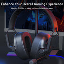 SENZER SG500 Surround Sound Pro Gaming Headset with Noise Cancelling Microphone - Soft Memory Foam Padding - Portable Foldable Headphones for PC, PS4, PS5, Xbox One, Switch - Black