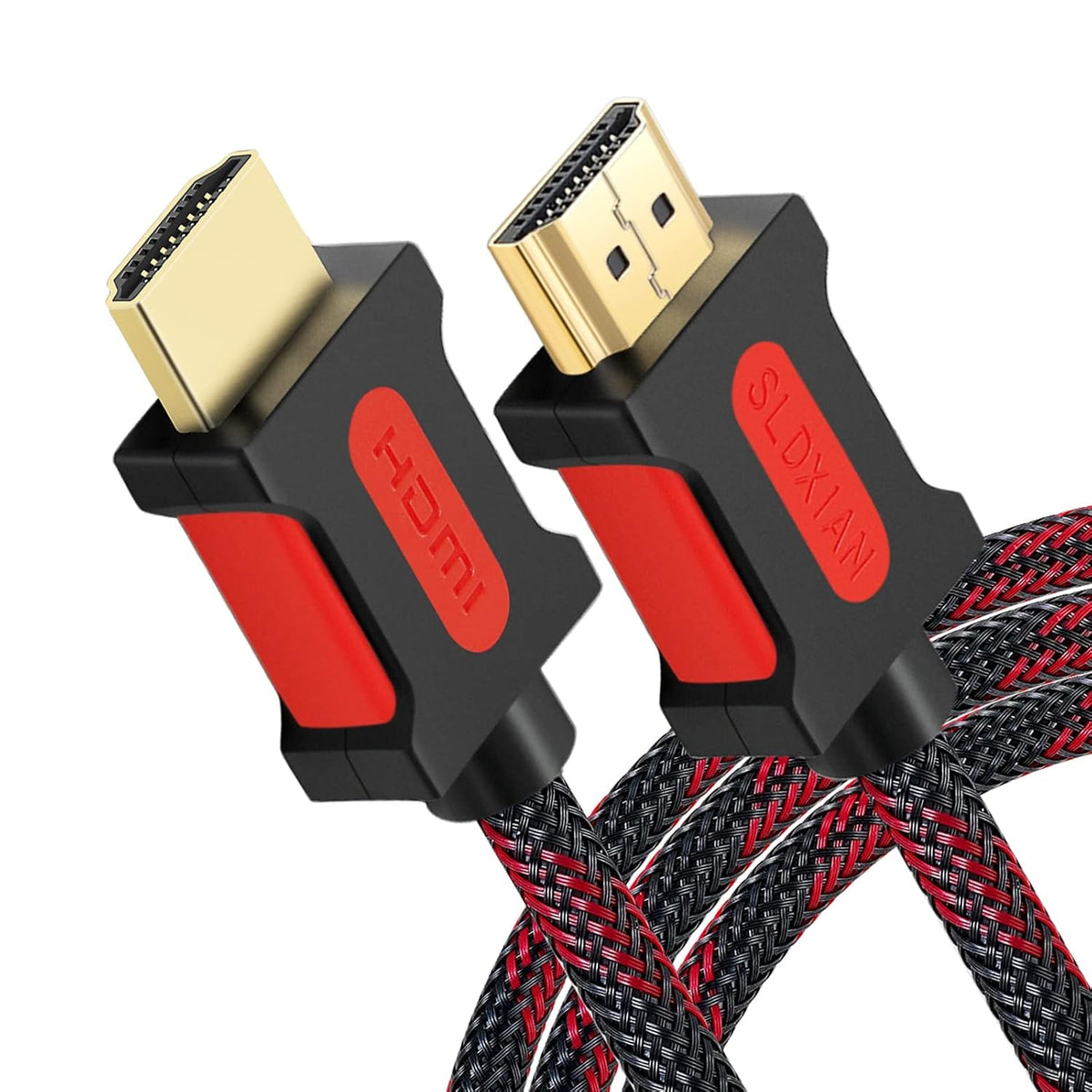 SLDXIAN 4K High Speed HDMI 2.0 Cable Over Ethernet Braided Nylon Supports 3D HDR Audio Return Compatible with PS3, PS4, PC, Projector, HDTV, Xbox (1M)
