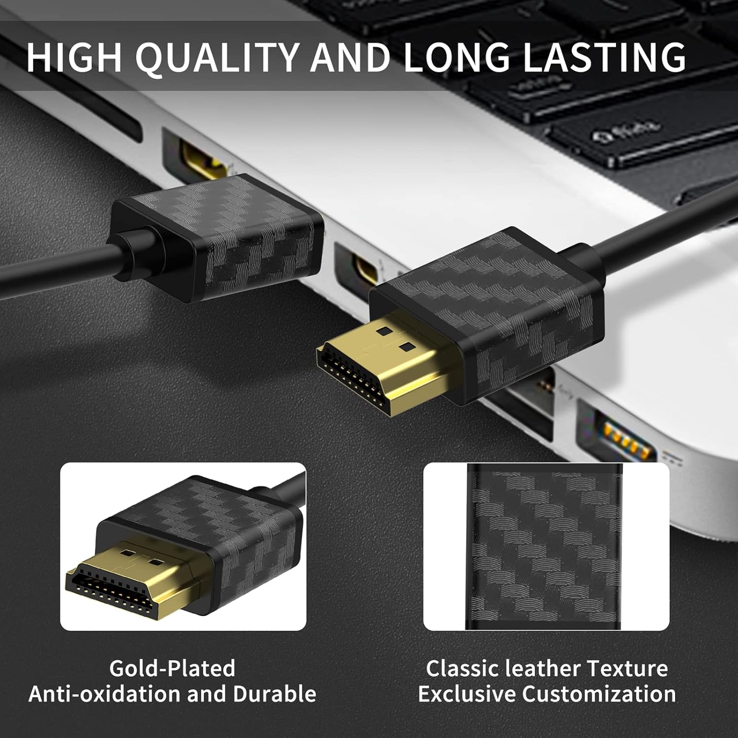 SOEYBAE 4K HDMI Cable, HDMI 2.0 Cable Supports 4K@60Hz, 3D, 2160P, 1080P, Ethernet, HDCP 2.2, ARC, Compatible for PS5/PS4, Xbox One, HDTV (3m/9.8ft) (Pack 1)
