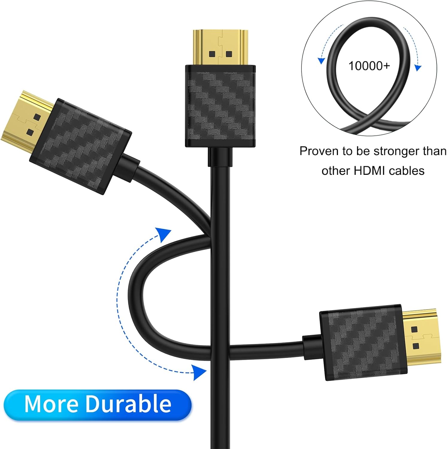 SOEYBAE 4K HDMI Cable, HDMI 2.0 Cable Supports 4K@60Hz, 3D, 2160P, 1080P, Ethernet, HDCP 2.2, ARC, Compatible for PS5/PS4, Xbox One, HDTV (3m/9.8ft) (Pack 1)