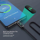 SOOPII 100W USB C Cable Nylon Braided Fast Charging Type-C Cable with LED Display 6.6FT