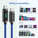 SOOPII 100W USB C to USB C Cable Nylon Braided Type-C Cable with LED Display