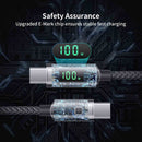 SOOPII 100W USB C to USB C Cable Nylon Braided Type-C Cable with LED Display