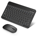 SOPPY Portable Bluetooth Keyboard and Mouse, Rechargeable Mini Keyboard, Wireless Keyboards for iP 9.7/10.2/iP Air/Pro/Tablets/Android/Windows, UK Layout (Black)