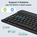 SOPPY Portable Bluetooth Keyboard and Mouse, Rechargeable Mini Keyboard, Wireless Keyboards for iP 9.7/10.2/iP Air/Pro/Tablets/Android/Windows, UK Layout (Black)