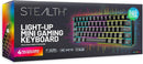 STEALTH Light Up Ultra Compact Mini Gaming Keyboard Weighted Base and Multicolour Lighting Effects - Black