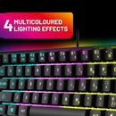 STEALTH Light Up Ultra Compact Mini Gaming Keyboard Weighted Base and Multicolour Lighting Effects - Black