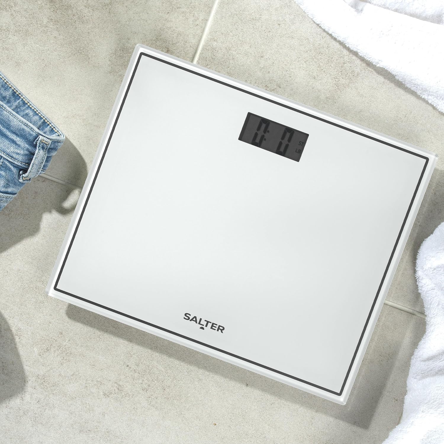 Salter Compact Electronic Digital Bodyweight Scale, 150kg Max Slim For Neat Storage