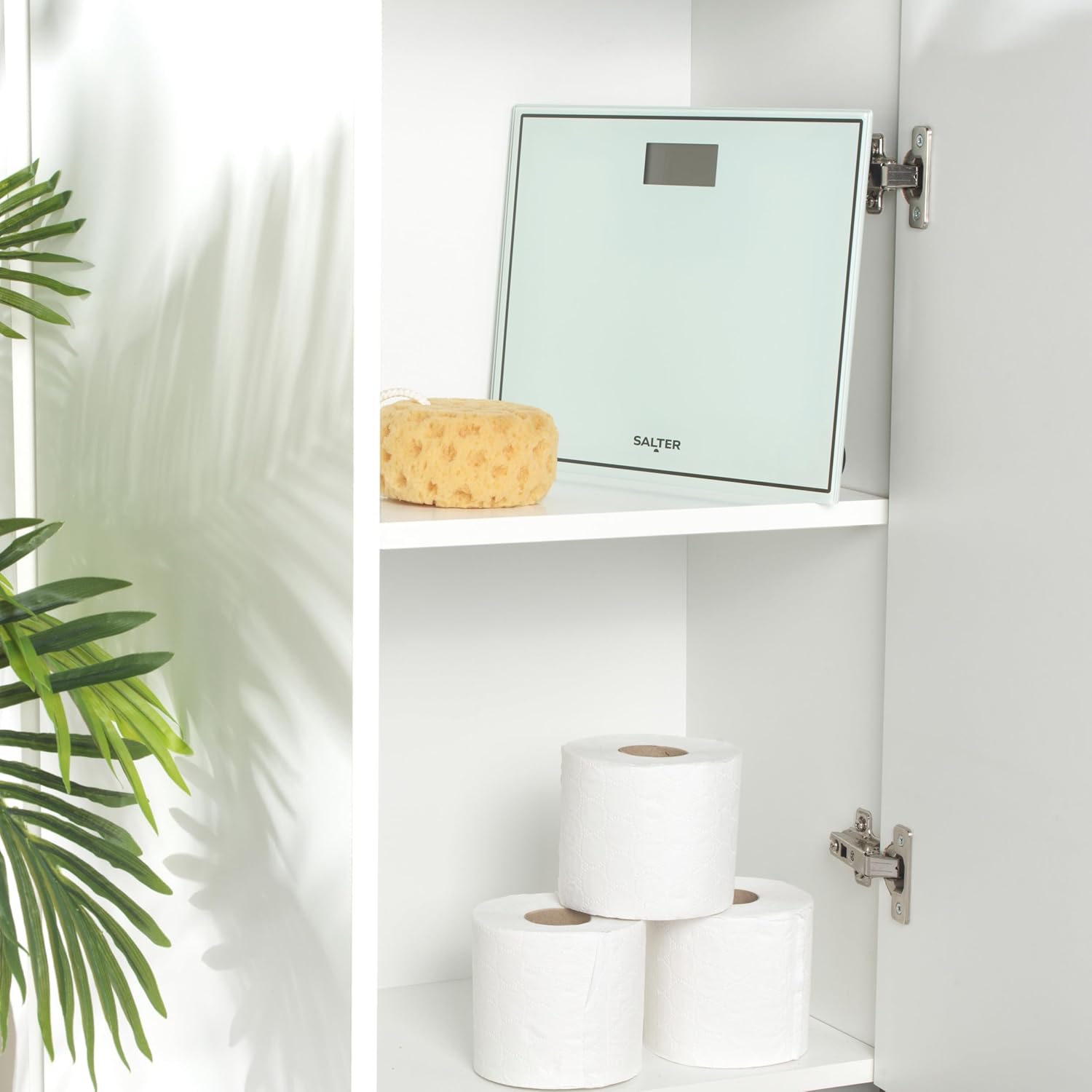 Salter Compact Electronic Digital Bodyweight Scale, 150kg Max Slim For Neat Storage