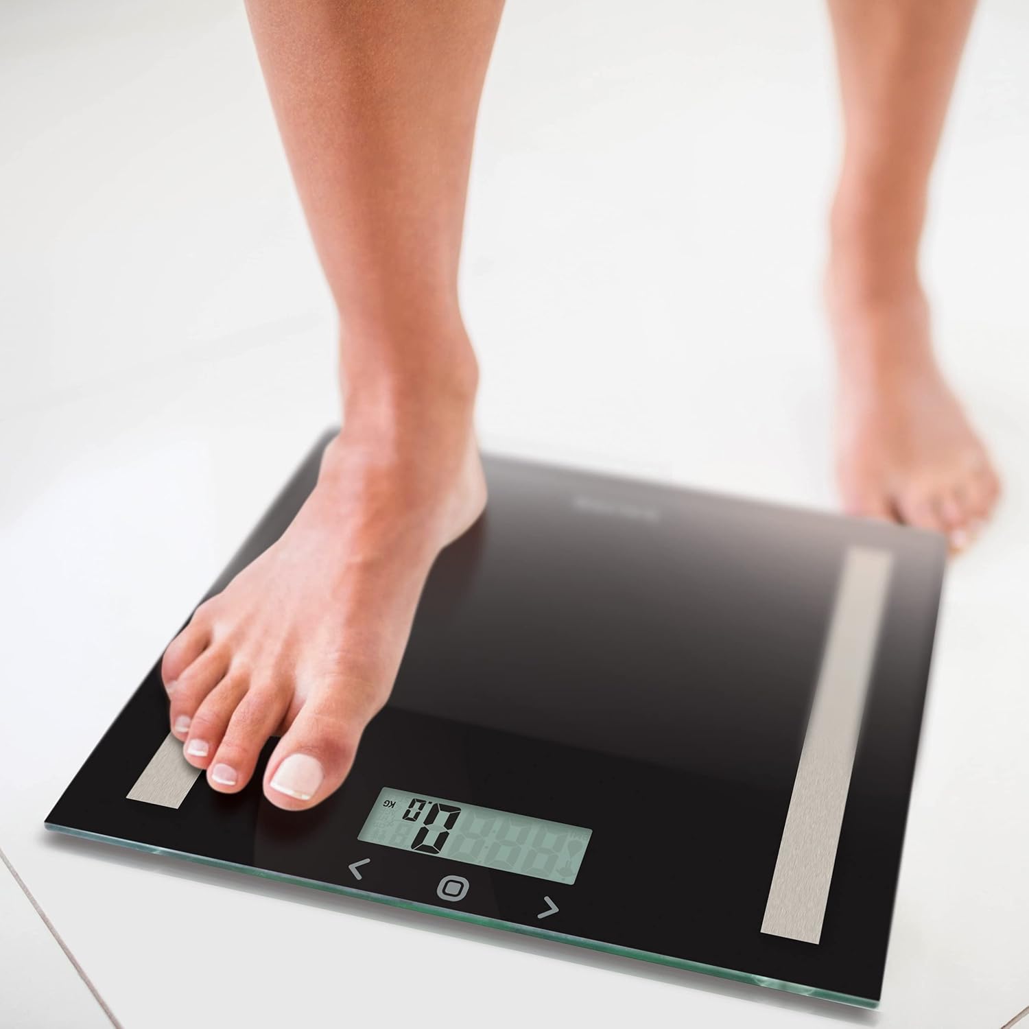 Salter Compact Glass Analyser Bathroom Scale Max 180kg (Black)