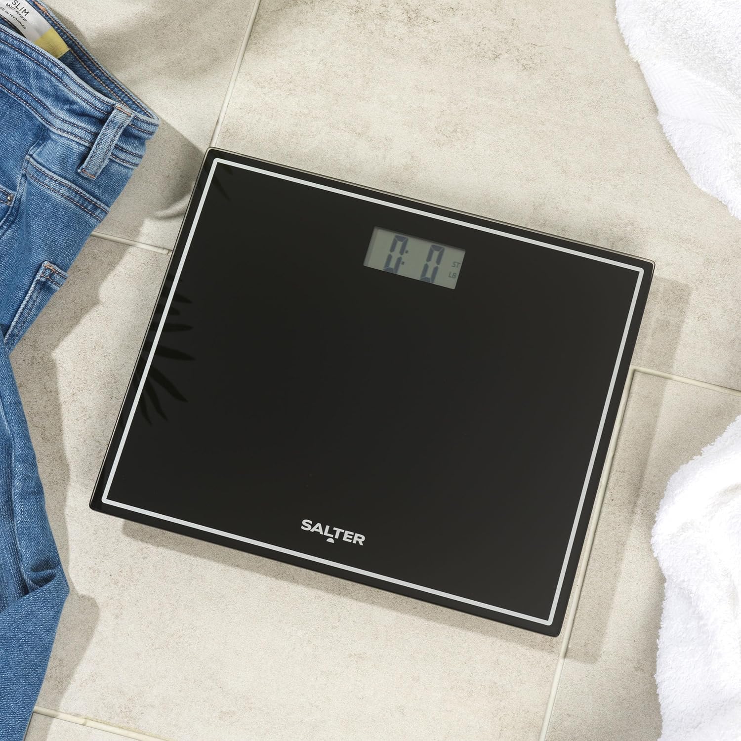 Salter Compact Electronic Digital Bodyweight Scale, 150kg Max Slim For Neat Storage