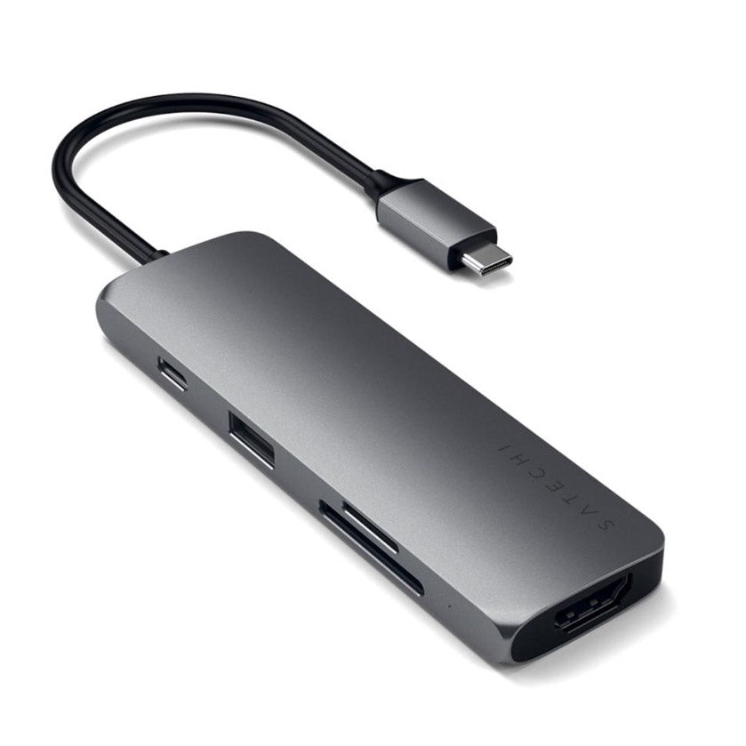 Satechi USB-C Multiport Pro Adapter with Multiple Connectivity and 4K HDMI - Space Gray