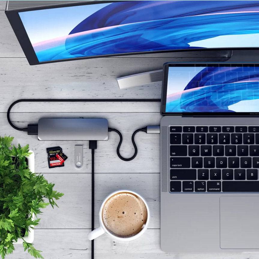 Satechi USB-C Multiport Pro V2 Adapter with Multiple Connectivity and 4K HDMI - Space Gray