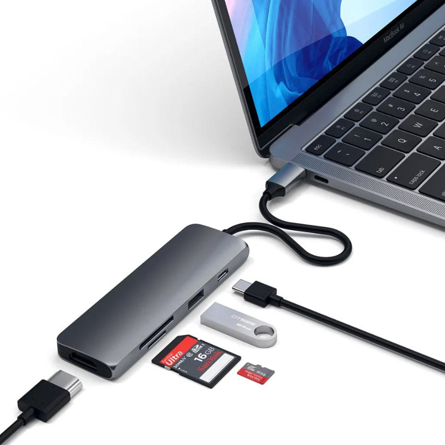 Satechi USB-C Multiport Pro Adapter with Multiple Connectivity and 4K HDMI - Space Gray