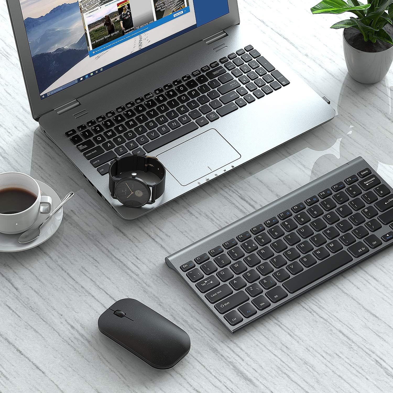 Seenda WGJP-031 Small Wireless Keyboard and Mouse, Ultra Compact Rechargeable USB Keyboard and Mouse Combo with Portable Size Low Profile Keys for Windows XP/7/8/10/11 Laptop Computer