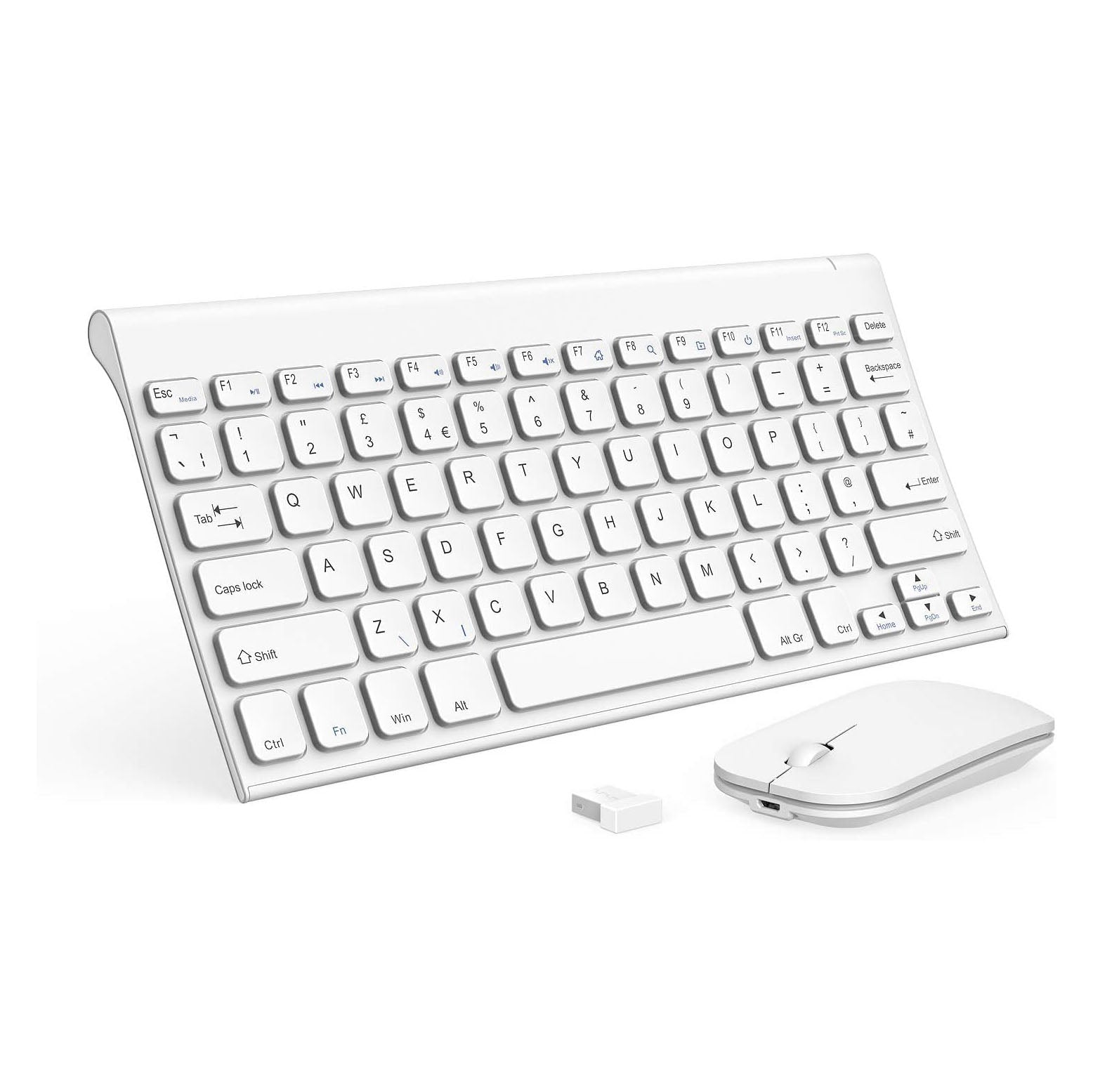 Seenda WGJP-031 Small Wireless Keyboard and Mouse, Ultra Compact Rechargeable USB Keyboard and Mouse Combo with Portable Size Low Profile Keys for Windows XP/7/8/10/11 Laptop Computer