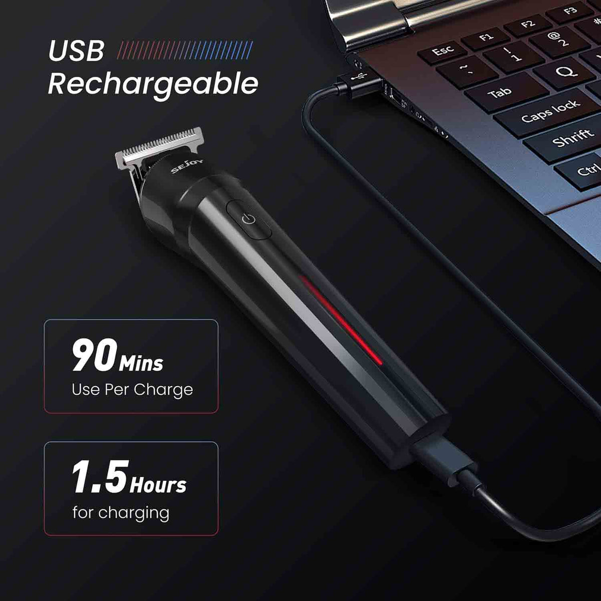Sejoy  Beardo Rechargeable Body Hair Beard Trimmer Clipper for Men