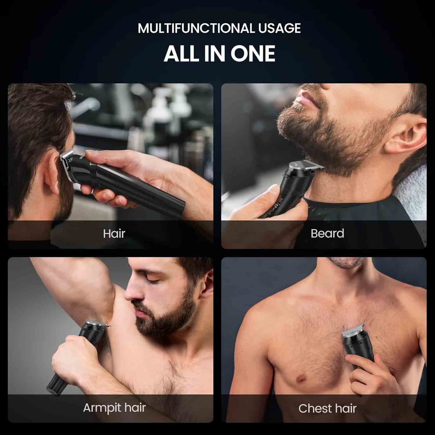 Sejoy  Beardo Rechargeable Body Hair Beard Trimmer Clipper for Men