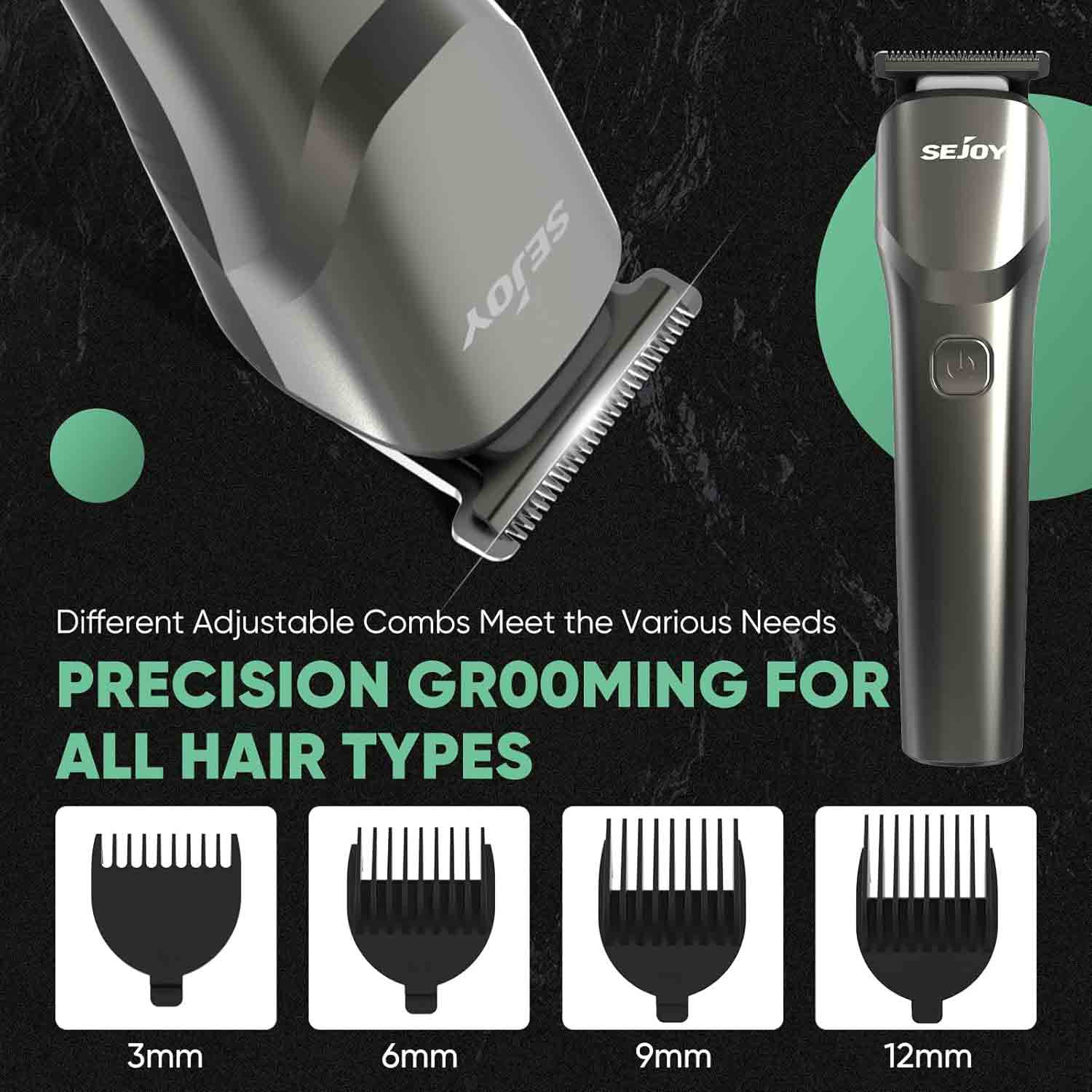 Sejoy Cordless Hair Clippers for Men Beard and Hair Trimmer
