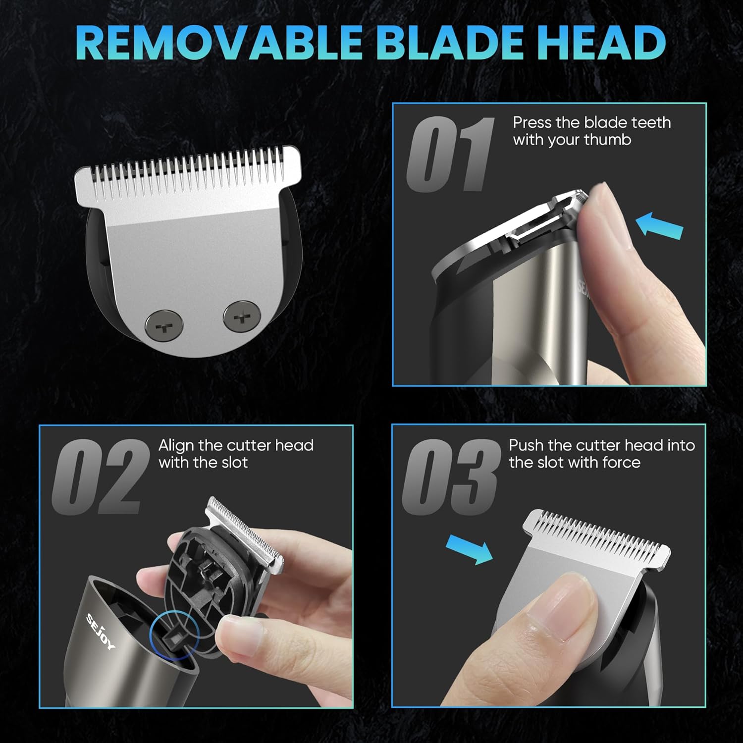 Sejoy Cordless Hair Clippers for Men Beard and Hair Trimmer