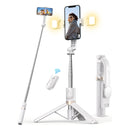 Selfie Stick Tripod with Light, 45'' Selfie Stick with Wireless Remote, Portable Phone Tripod Compatible with iP 16/15 Pro Max/15/14 Pro/14/13, Samsung S22/ S23 Ultra/Android Smartphone