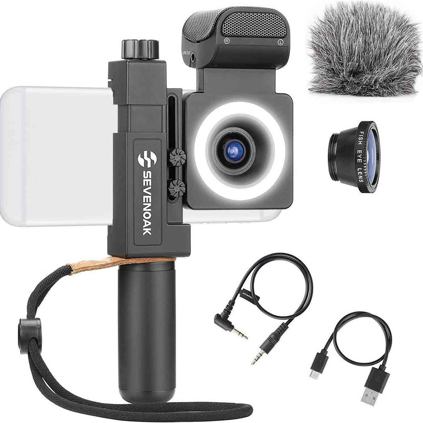 Sevenoak SmartCine Complete Smartphone Video Ring with Built-in Stereo Microphone LED Light