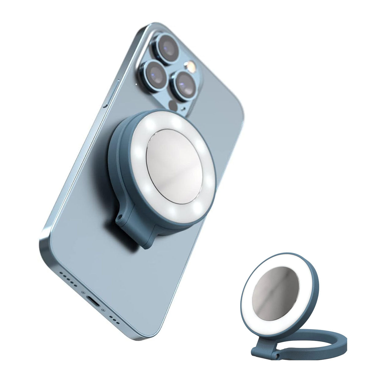 ShiftCam SnapPocket Light - LED Selfie Ring Light with Four Brightness Settings and Built in Battery - Magnetic Mount Snaps on to Any Phone - Flippable Design