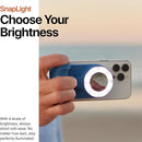 ShiftCam SnapPocket Light - LED Selfie Ring Light with Four Brightness Settings and Built in Battery - Magnetic Mount Snaps on to Any Phone - Flippable Design