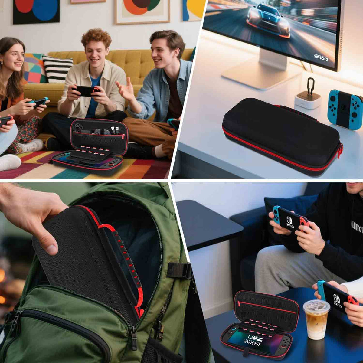 Sonlaryin for Nintendo Switch 2 Carry Case with 20 Game Cartridges, Protective Hard Shell Portable Case Pouch