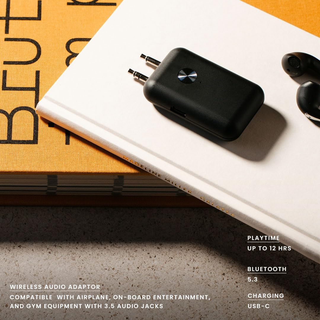 Sudio Flyg Bluetooth Transmitter / 3,5mm to Bluetooth Headphone Adapter for Airplane Travel, Portable Gaming Devices