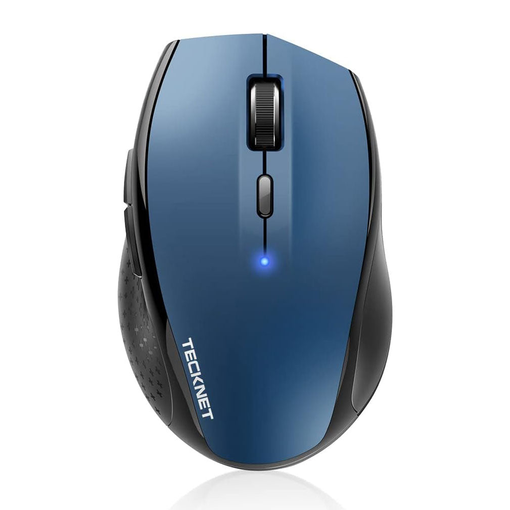 TECKNET Bluetooth Mouse, 4800 DPI Wireless Mouse 6 Adjustable DPI, 6 Buttons Compatible with Laptop/Windows/Computer - Blue