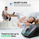 TECKNET Wireless Mouse, 2.4G USB Computer Mouse with 6-Level Adjustable 4800 DPI, Silent Quiet Click, Ergonomic Grips, 6 Buttons Portable for PC, Chromebook, Mac - Grey