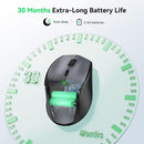 TECKNET Wireless Mouse, 2.4G USB Computer Mouse with 6-Level Adjustable 4800 DPI, Silent Quiet Click, Ergonomic Grips, 6 Buttons Portable for PC, Chromebook, Mac - Grey