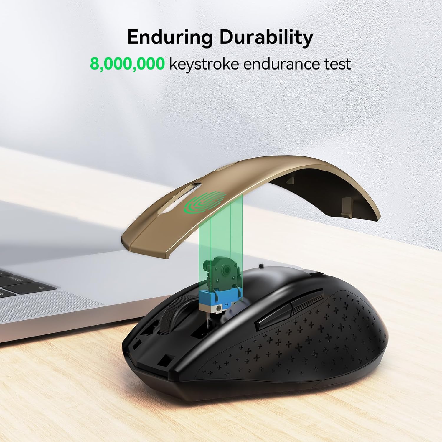 TECKNET Wireless Mouse, 2.4G USB Computer Mouse with 6-Level Adjustable 4800 DPI, Silent Quiet Click, Ergonomic Grips, 6 Buttons Portable for PC, Chromebook, Mac - Grey