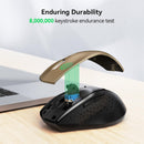 TECKNET Wireless Mouse, 2.4G USB Computer Mouse with 6-Level Adjustable 4800 DPI, Silent Quiet Click, Ergonomic Grips, 6 Buttons Portable for PC, Chromebook, Mac - Grey