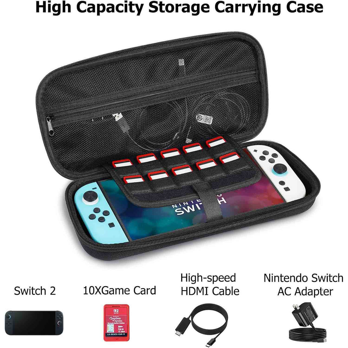TIGOJH Carrying Case compatible with Nintendo Switch 2 hard travel case