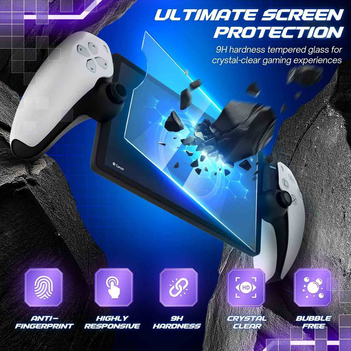 TNP 3-in-1 PlayStation Portal Carrying Case with 2 Screen Protectors and silicone cover