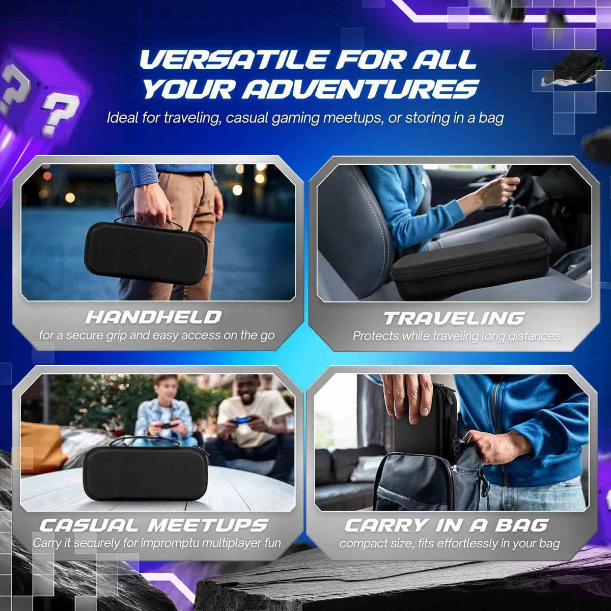 TNP 3-in-1 PlayStation Portal Carrying Case with 2 Screen Protectors and silicone cover