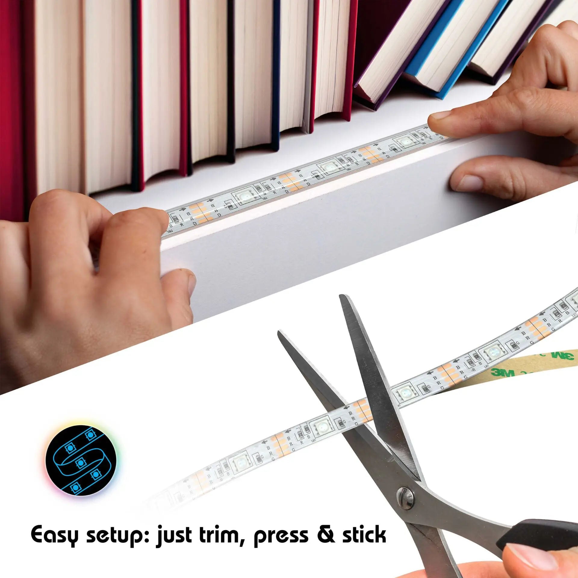 TZUMI LED Mood Light 16' ColorStrip USB-Powered and Remote-Controlled LED Backlight for TV and Computer | 10ft