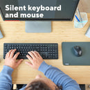 Trust ODY II Silent Wireless Keyboard and Mouse Set QWERTY UK Layout, Floating Low Profile Keys, Spill-Resistant, One USB Receiver, Ambidextrous Mouse 800-1600 DPI, Quiet Combo for PC Laptop Mac
