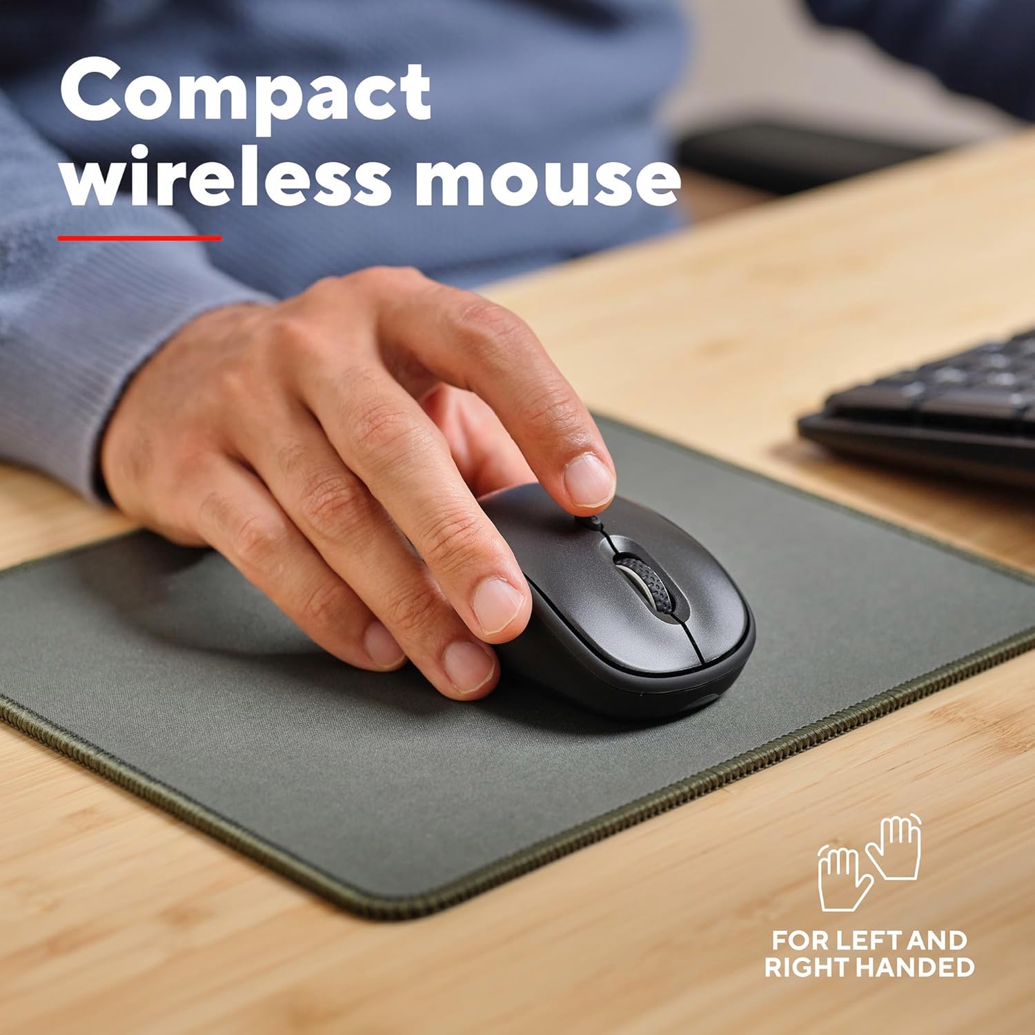 Trust ODY II Silent Wireless Keyboard and Mouse Set QWERTY UK Layout, Floating Low Profile Keys, Spill-Resistant, One USB Receiver, Ambidextrous Mouse 800-1600 DPI, Quiet Combo for PC Laptop Mac