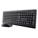 Trust Primo Wireless Keyboard and Mouse Set QWERTY UK Layout, Low Profile Keys, Spill-Resistant, One USB Receiver, Ambidextrous Wireless Mouse, Home Office Combo for PC Laptop