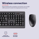Trust Primo Wireless Keyboard and Mouse Set QWERTY UK Layout, Low Profile Keys, Spill-Resistant, One USB Receiver, Ambidextrous Wireless Mouse, Home Office Combo for PC Laptop