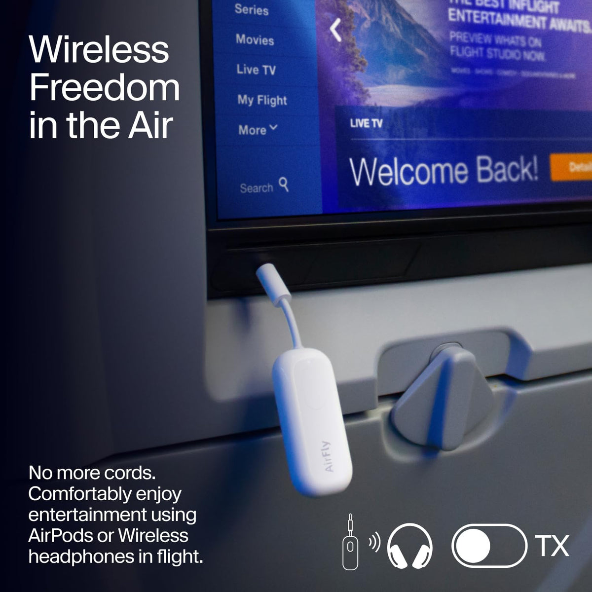 Twelve South AirFly Pro | Bluetooth Wireless Transmitter/Receiver Adapter for 2 Headphones