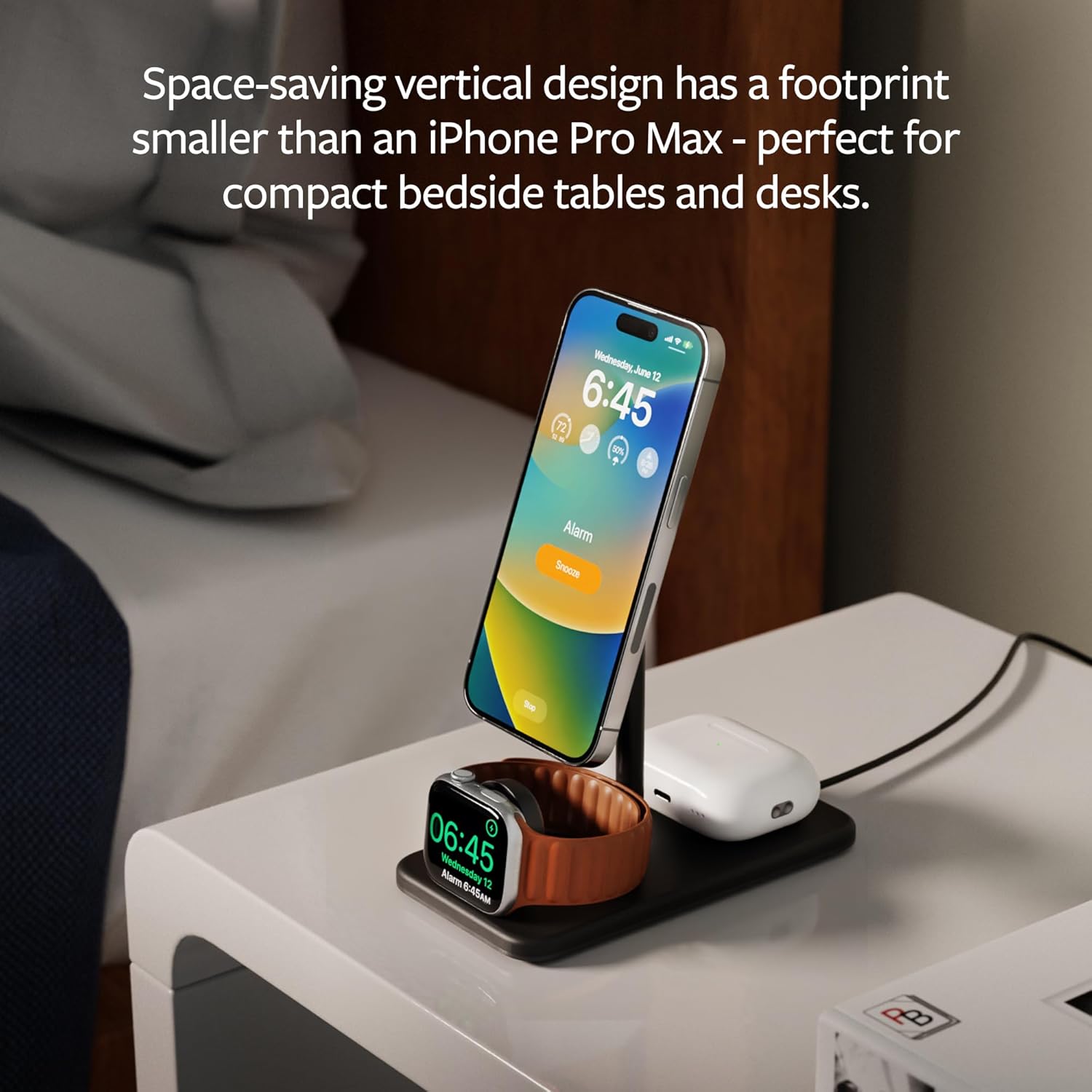 Twelve South HiRise 3 Deluxe Luxury 3 in 1 Qi2 Wireless Magsafe Charging Stand