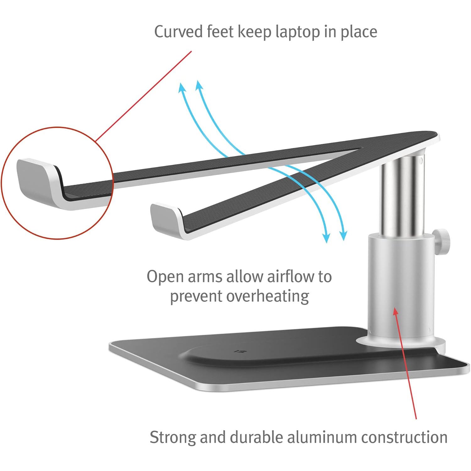 Twelve South HiRise Pro Adjustable Aluminium Stand for Macbook with MagSafe Wireless Charging Pad for iPhone or Airpods