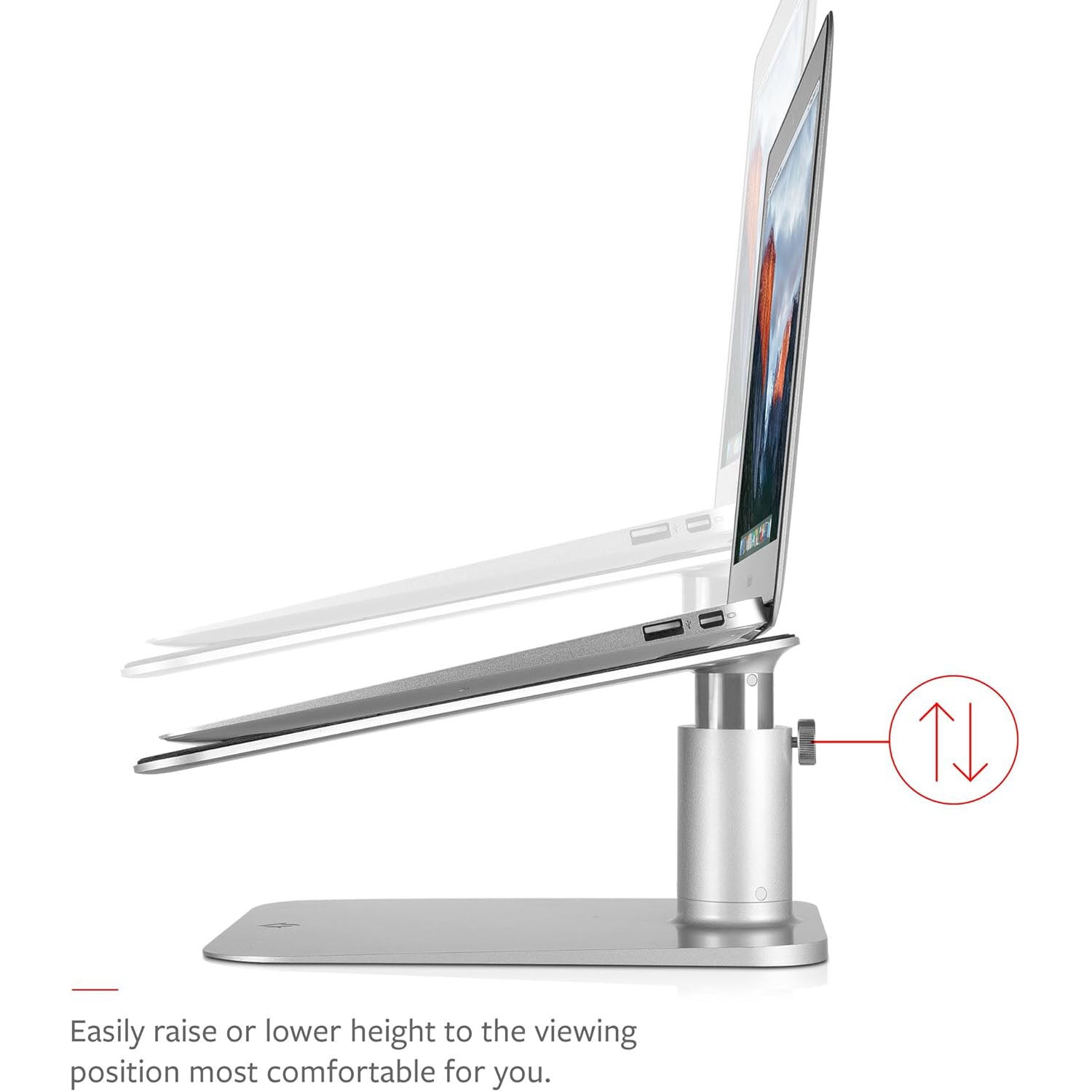 Twelve South HiRise Height-adjustable stand for MacBooks and Laptops, Silver