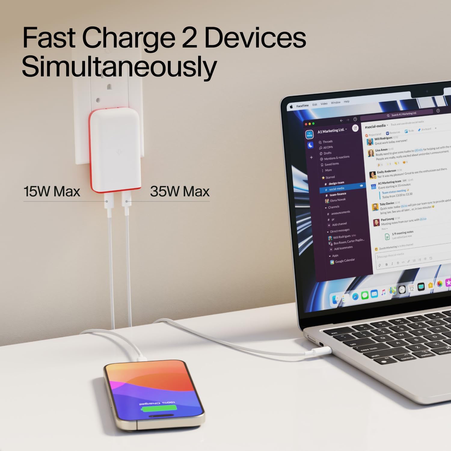 Twelve South PlugBug 50W USB-C 2-Port Fast Charging Block Hub for iPhone, iPad, MacBookr