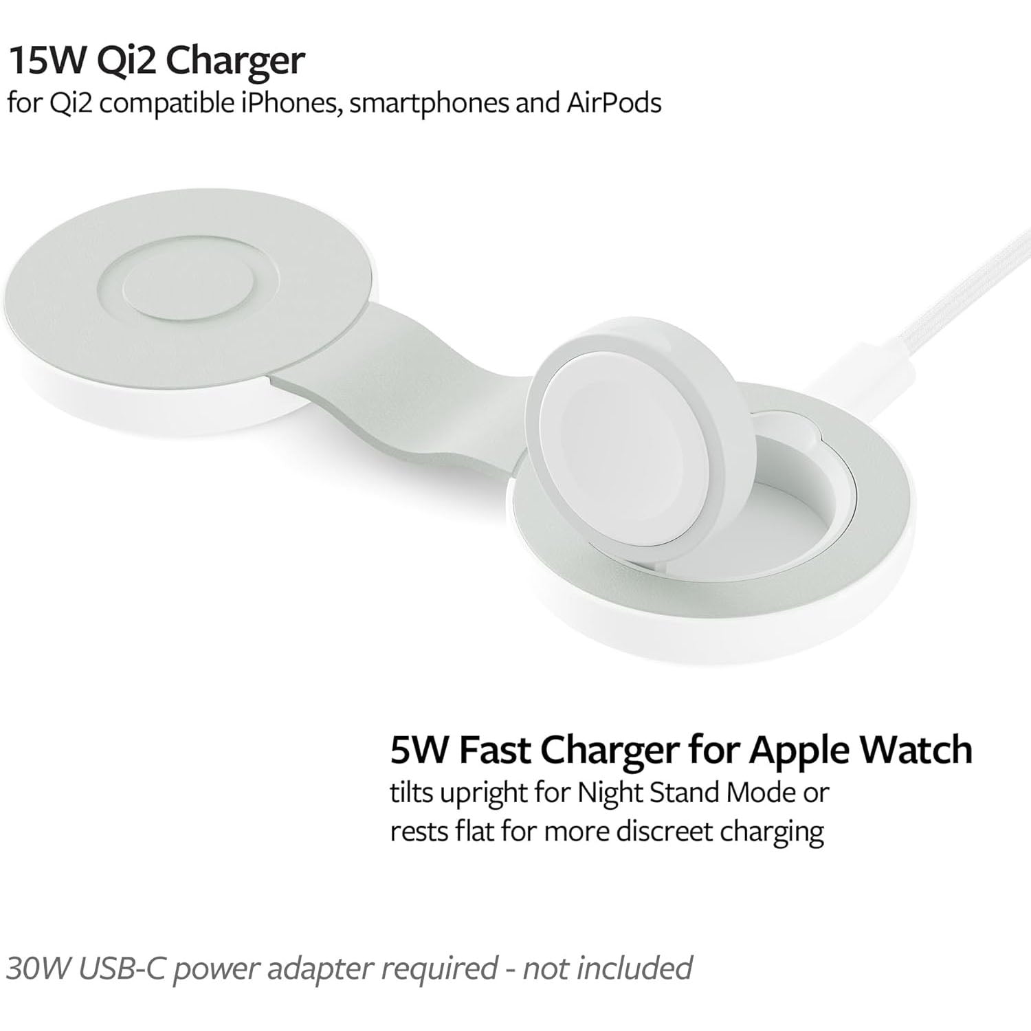 Twelve South ButterFly SE 2-in-1 Compact Foldable MagSafe Wireless  Duo Charger 15W